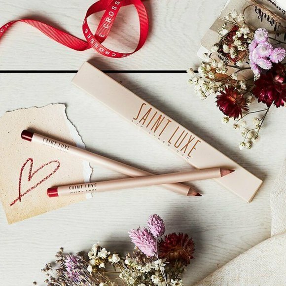 2 Pack Set Saint Luxe Duo Lip Pencil Liner Red & Pink (CRUSH & CUPID) Makeup - Picture 2 of 3